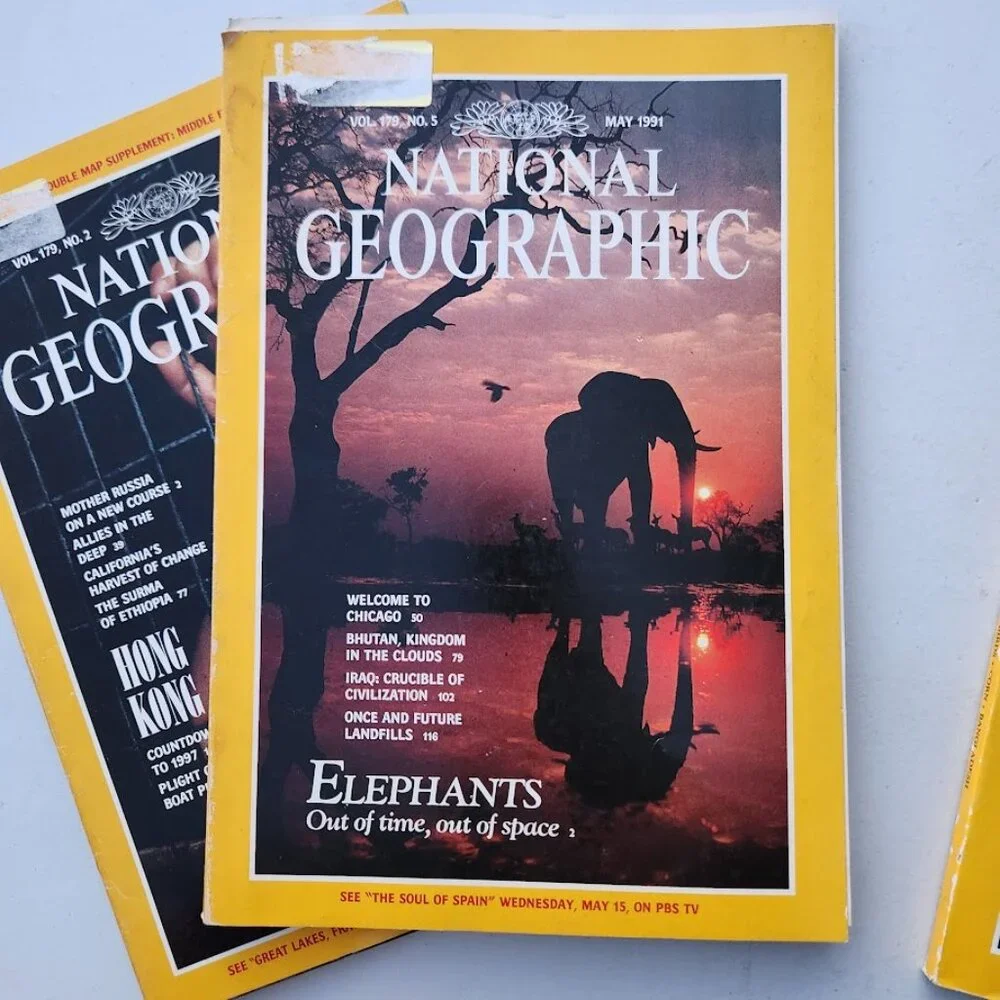 2X Vintage National Geographic Magazine Bundle Set Magazines Random 2 Magazines